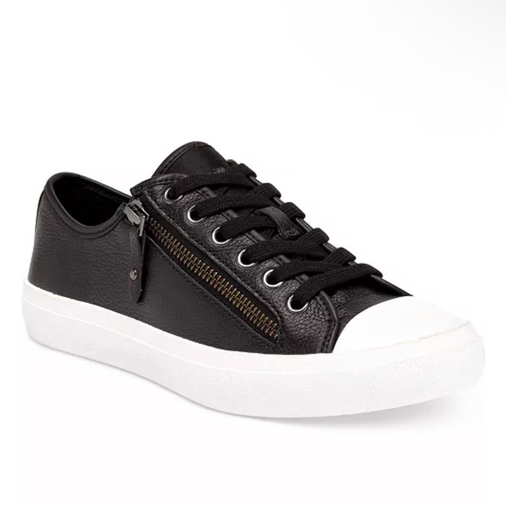 Coach Empire Zipper Black Leather Sneakers Size 7